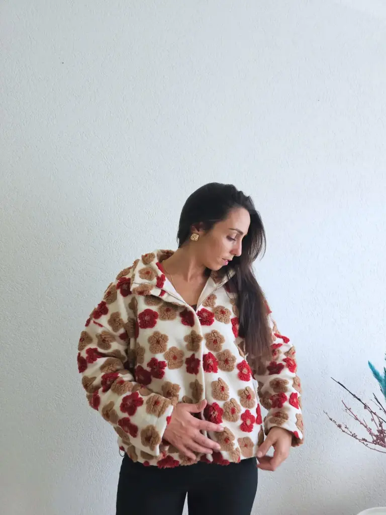 Veste fleuri  Zip (S)