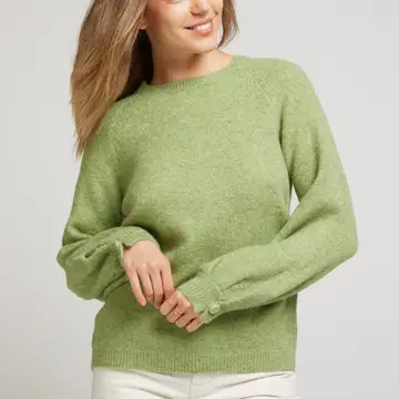 PAMELA - Pull doux manches longues à bouton (SM)