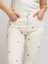 CERISE - Jean droit brodé cerises