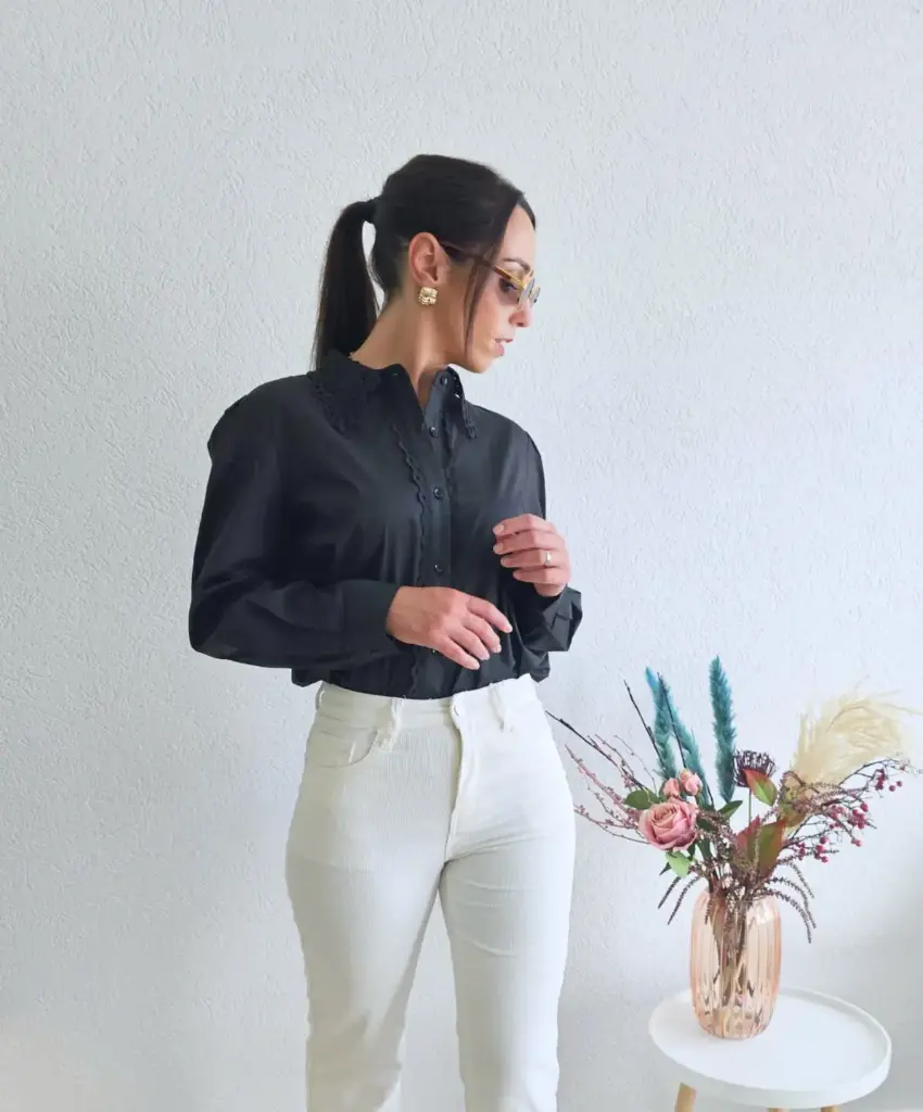 Pantalon droit en velours Solange (34)