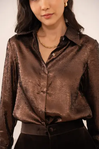 Chemise Léa métallisée brillante